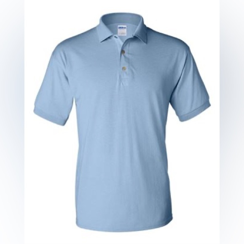 Gildan Ultra 100% Cotton light‎ blue polo short sleeve shirt 3XL